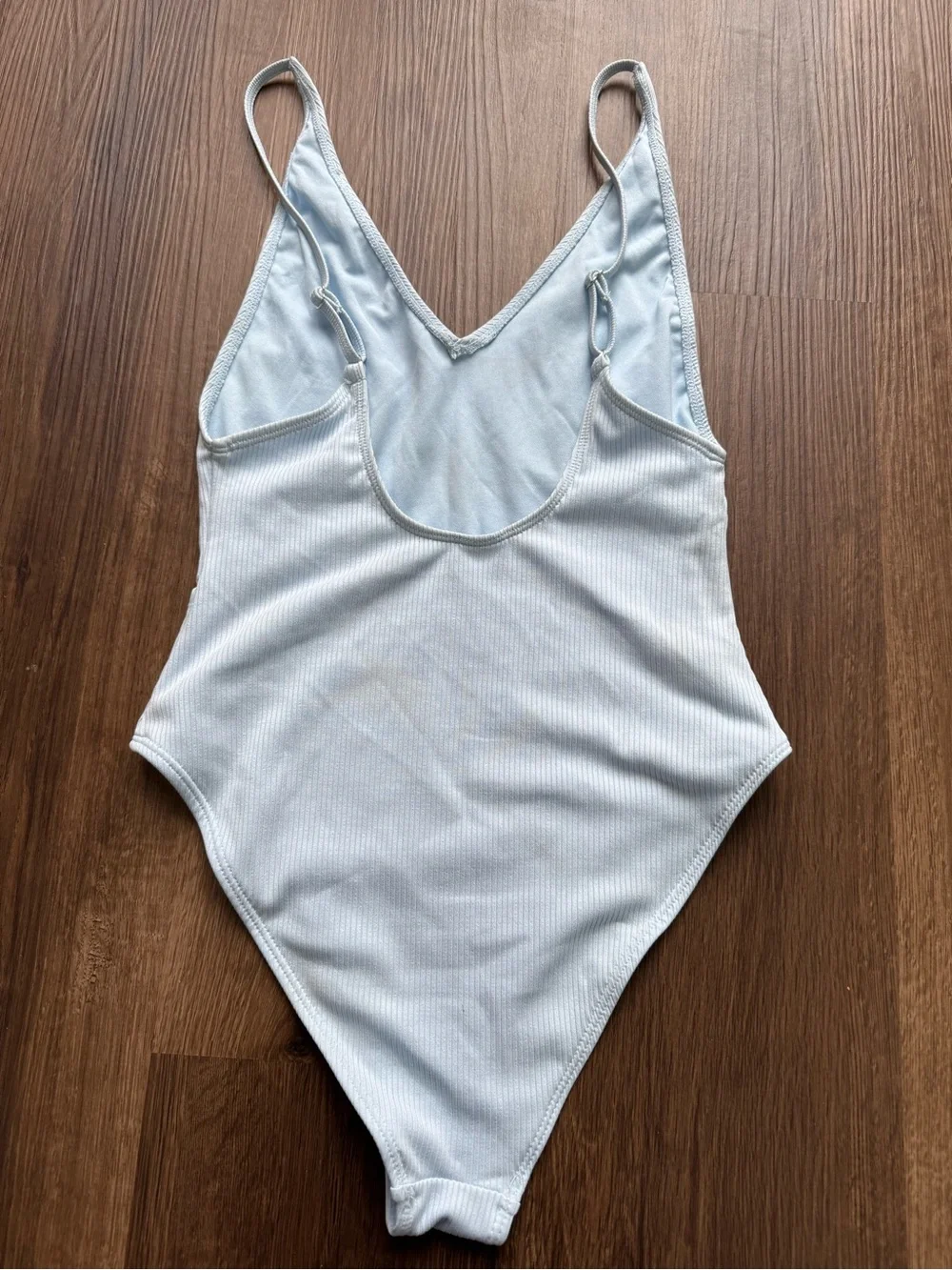 Light Blue Ribbed One-Piece Swimsuit - Picture 2 of 2